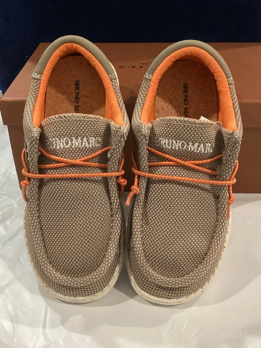 Bruno Marc Kids Casual Slip-On Shoes Size 1 Taupe Orange